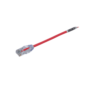 Cable de Parcheo TX6, UTP Cat6, Diámetro Reducido (28AWG), Color Rojo, 7.62 Metros (25 Pies)