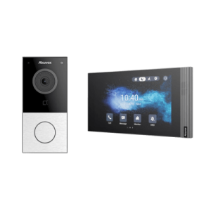 Kit Akuvox WIFI E12W + S562W / 100% en la Nube / POE / Bluetooth / NFC / Lector de Tarjetas MIFARE / ONVIF / IP65 / Cámara 2 MP / Botón con Iluminación / Control de 1 Puerta / Entradas de Alarma