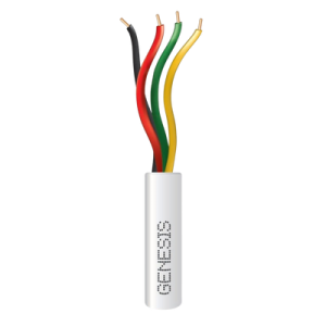 Cable de Alarma / 4 Conductores / 22 AWG / 305 m (1000 ft) / Riser / PVC / -20 °C a 75 °C / Blanco