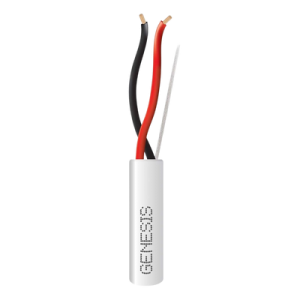 Bobina de Cable / 2 x 18 AWG / 152 m (500 ft) / Riser / CL3R / FT4 / Blanco / Cobre Sólido / Resistente UV