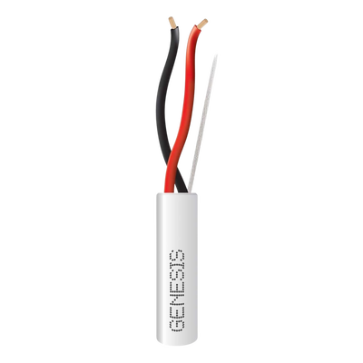 Bobina de Cable / 2 x 18 AWG / 152 m (500 ft) / Riser / CL3R / FT4 / Blanco / Cobre Sólido / Resistente UV
