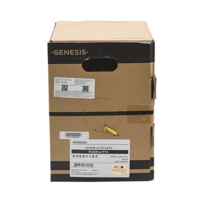 Bobina de Cable de 305 Metros (1000 Pies) UTP Cat6 Riser / Color Amarillo / UL, CMR, Probado a 350 Mhz / Para Aplicaciones de CCTV, Redes de Datos, IP Megapixel, Control RS485 - Image 2