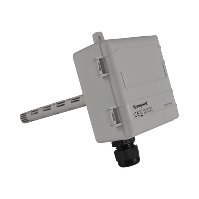 Detector de humedad y temperatura para ductos / Termistor 20 kOhm / Precisión 2% HR / 24 VCA o 12-30 VCD