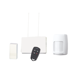 Kit de Receptor Inalámbrico / Zonas Ilimitadas / 2 Contactos Magnéticos / Detector de Movimiento PIR / Control Remoto 4 Botones / Exclusión de Mascotas