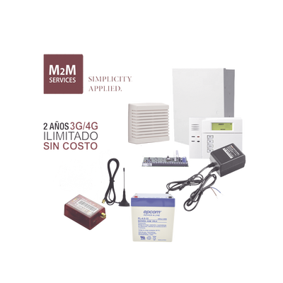 Kit Panel de Alarma / 48 Zonas / 3 Particiones / Comunicador 4G LTE / Teclado Alfanumérico / Sirena 15 W / Batería y Transformador Incluidos