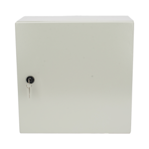 Gabinete de Acero IP66 Uso en Intemperie (400 x 400 x 200 mm) con Placa Trasera Interior de Metal y Compuerta Inferior Atornillable (Incluye Chapa y Llave PST407)