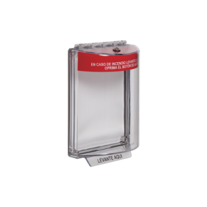 Cubierta Protectora de Policarbonato / Montaje Empotrado / Rango Térmico -40 a 121 °C / Diseño Compacto 103x151 mm / Texto de Incendio en Español