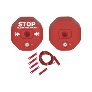 Alarma de Puerta Multifunción / Sirena 95/105 dB / Bocina Remota / Puertas Dobles / Uso Interior / Señal de Alto Visible / Programable 30 seg, 3 min o Indefinido