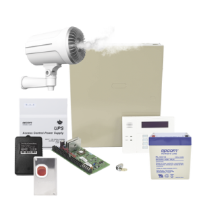 Kit Panel de Alarma con Generador de Niebla / 8 Zonas / Control Remoto / 250 Eventos / 8 Teclados / 3 Particiones
