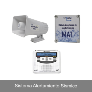 Kit de Alertamiento Sísmico / Radio Meteorológico 7 Canales / Audio 30W / 120 dB / 13.5VDC 2A / 20x13.5x23 cm