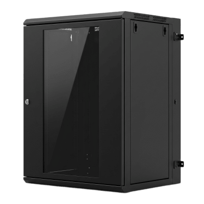 Gabinete Rack / 16 Unidades Rack (UR) / Puerta Cristal Templado / Montaje Pared / Acero Calibres 18-22 / Abatible 120° / Ventilación 120 mm - Image 3