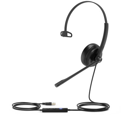Diadema Alámbrica UH34 Mono de Yealink Certificada con Microsoft Teams con Almohadillas de Cuero - Image 2