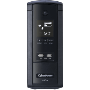 UPS Inteligente LCD / 850 VA / 510 W / Línea Interactiva con AVR / Onda Senoidal Simulada / 10 Tomas NEMA 5-15R / Protección Ethernet y Coaxial / 2 Puertos USB de Carga / Certificación ENERGY STAR