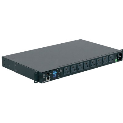 PDU Monitoreable (MI) para Distribución de Energía, Enchufe de Entrada NEMA 5-15P, Con 8 Salidas 5-20R, Horizontal 19in, 120 Vca, 20 Amp, 1UR - Image 2