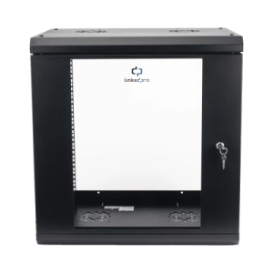 Gabinete de Pared con Puerta de Cristal Templado, 455mm de Profundidad, 12U Rack de 19'', Acero Reforzado