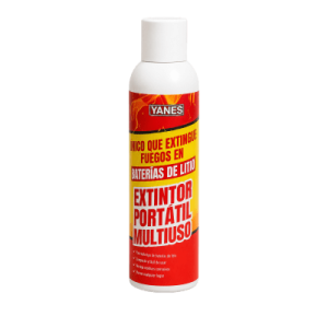 Extintor Aerosol Portátil / Agente Encapsulador Micelar / 250 ml / NFPA 18A / Fuegos Clase A, K y Li / Descarga 35 s / Biodegradable
