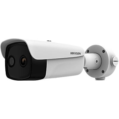 Cámara Bullet IP Dual Térmica / Sensor Térmico 384×288 / Óptica 4 Megapixel / IR 75 m (246 ft) / Termometría -20°C a 150°C / IP67 / IK10 / NEMA 4X / PoE