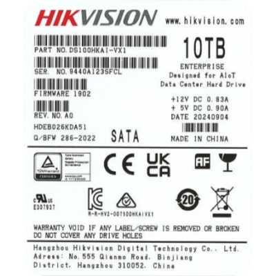 Disco Duro Enterprise / 10 TB / SATA 6 Gbit/s / 7200 rpm / Caché 256 MB / Operación 24/7 / Carga de Trabajo 360 TB/año