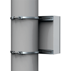 Kit de Fijación para Postes / Enclosure Pole Fixation / Acero Galvanizado / Carga Máxima 900 N / Diámetro Poste 80-250 mm (3.15-9.84 in) / 2 Perfiles + Accesorios