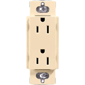 Receptáculo dúplex Claro 15 A / 125 V color marfil, sin placa, para combinar con atenuadores y apagadores Lutron