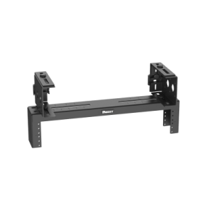 Rack de Distribución Aéreo de 2 Postes PanZone®, Rieles Roscados #12-24, de 2 UR, Color Negro