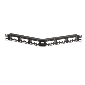 Panel de Parcheo Modular Mini-Com (Sin Conectores), Angulado, Sin Blindaje,  Con Números Pre-Impresos, de 24 Puertos, 1UR